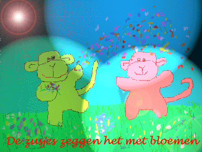 De zusjes zeggen het met bloemen